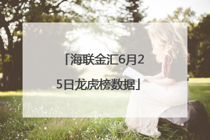 海联金汇6月25日龙虎榜数据