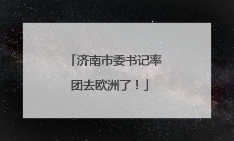 济南市委书记率团去欧洲了！