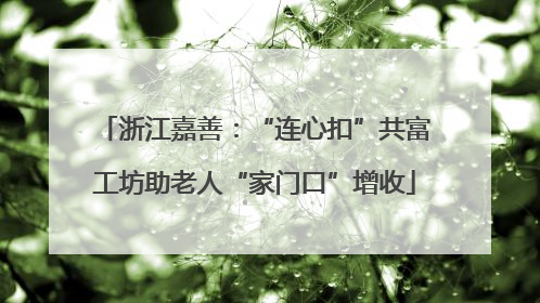 浙江嘉善：“连心扣”共富工坊助老人“家门口”增收