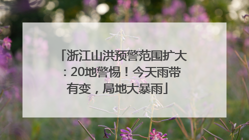 浙江山洪预警范围扩大：20地警惕！今天雨带有变，局地大暴雨