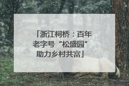 浙江柯桥：百年老字号“松盛园”助力乡村共富