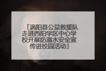 涡阳县公益救援队走进西阳学区中心学校开展防溺水安全宣传进校园活动