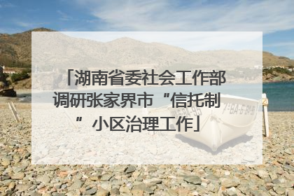 湖南省委社会工作部调研张家界市“信托制”小区治理工作