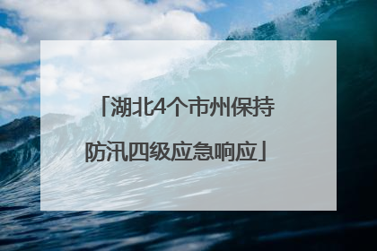 湖北4个市州保持防汛四级应急响应