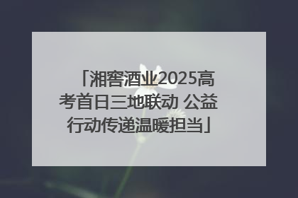 湘窖酒业2025高考首日三地联动 公益行动传递温暖担当