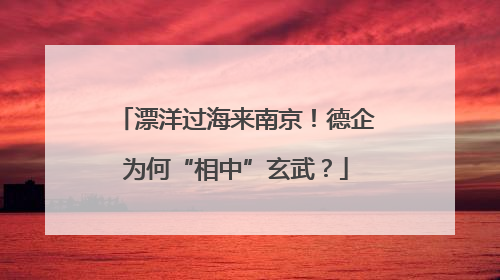 漂洋过海来南京！德企为何“相中”玄武？