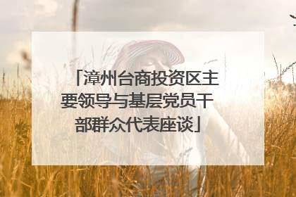 漳州台商投资区主要领导与基层党员干部群众代表座谈