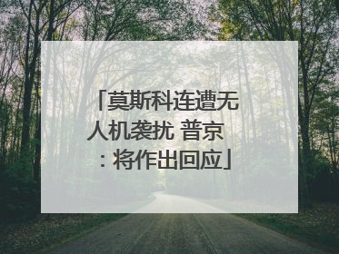 莫斯科连遭无人机袭扰 普京：将作出回应