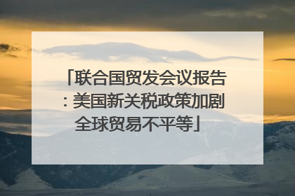 联合国贸发会议报告：美国新关税政策加剧全球贸易不平等