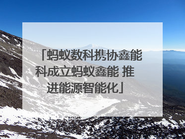 蚂蚁数科携协鑫能科成立蚂蚁鑫能 推进能源智能化