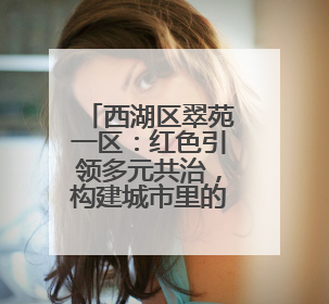 西湖区翠苑一区：红色引领多元共治，构建城市里的“熟人社会”