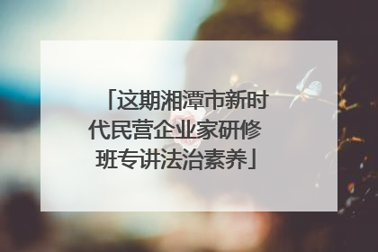 这期湘潭市新时代民营企业家研修班专讲法治素养