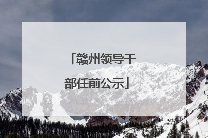 赣州领导干部任前公示