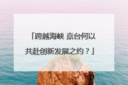 跨越海峡 嘉台何以共赴创新发展之约？