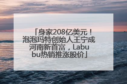 身家208亿美元！泡泡玛特创始人王宁成河南新首富，Labubu热销推涨股价