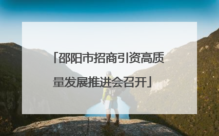 邵阳市招商引资高质量发展推进会召开