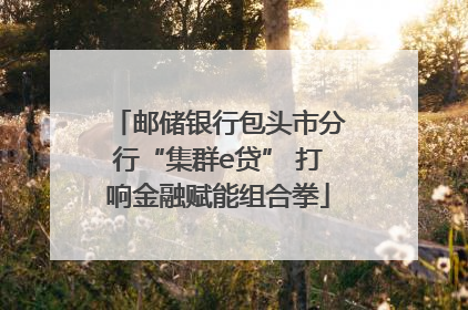 邮储银行包头市分行“集群e贷” 打响金融赋能组合拳