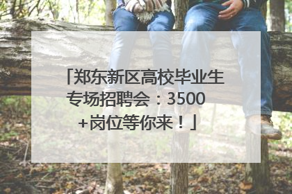 郑东新区高校毕业生专场招聘会：3500+岗位等你来！