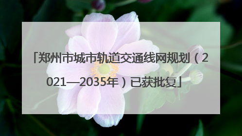 郑州市城市轨道交通线网规划（2021—2035年）已获批复