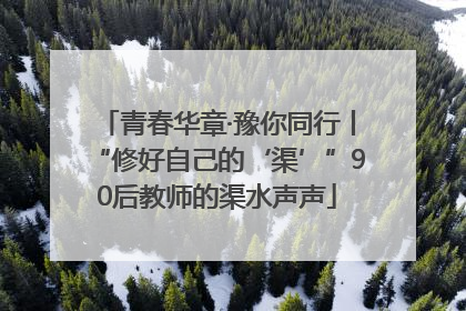 青春华章·豫你同行丨“修好自己的‘渠’”90后教师的渠水声声