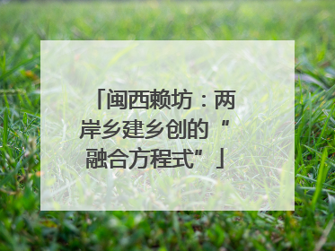闽西赖坊：两岸乡建乡创的“融合方程式”