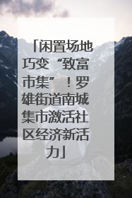 闲置场地巧变“致富市集”！罗雄街道南城集市激活社区经济新活力