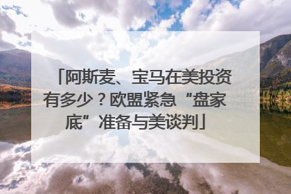 阿斯麦、宝马在美投资有多少？欧盟紧急“盘家底”准备与美谈判