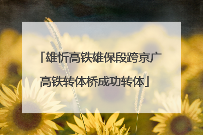 雄忻高铁雄保段跨京广高铁转体桥成功转体