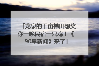 龙泉的千亩梯田想奖你一晚民宿一只鸡！《90早新闻》来了