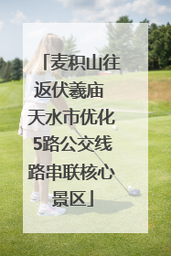 麦积山往返伏羲庙 天水市优化5路公交线路串联核心景区