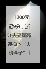 200元记9分，浙江夫妻俩高速摘下“天价李子”