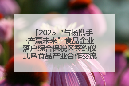 2025“与扬携手·产赢未来”食品企业落户综合保税区签约仪式暨食品产业合作交流对接会成功举办