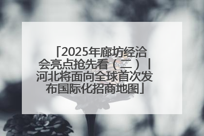 2025年廊坊经洽会亮点抢先看（二）丨河北将面向全球首次发布国际化招商地图