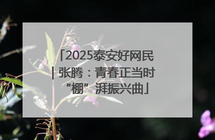 2025泰安好网民｜张腾：青春正当时 “棚”湃振兴曲