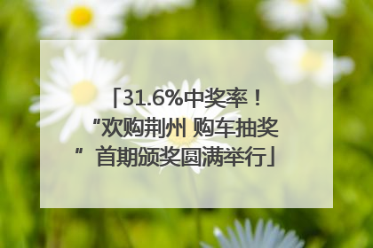 31.6%中奖率！“欢购荆州 购车抽奖”首期颁奖圆满举行
