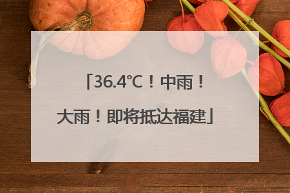 36.4℃！中雨！大雨！即将抵达福建