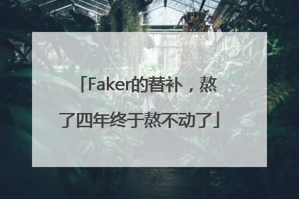 Faker的替补，熬了四年终于熬不动了